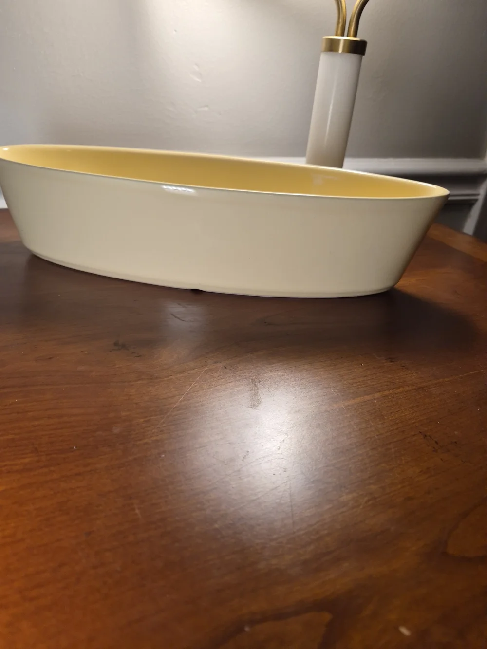 Vintage Fabor Home Light Yellow  Ceramic Serving Dish for Table and Kitchen